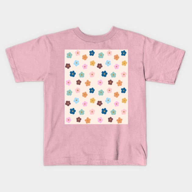 Groovy Flowers Pattern Kids T-Shirt by OneThreeSix